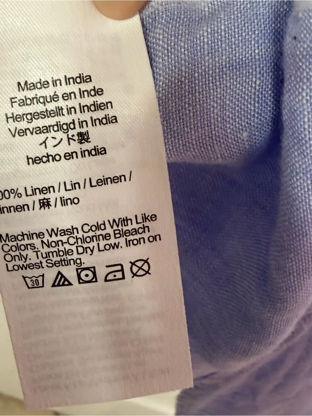 J.Crew Baird McNutt Irish Linen Relaxed Shirt Periwinkle Blue XL